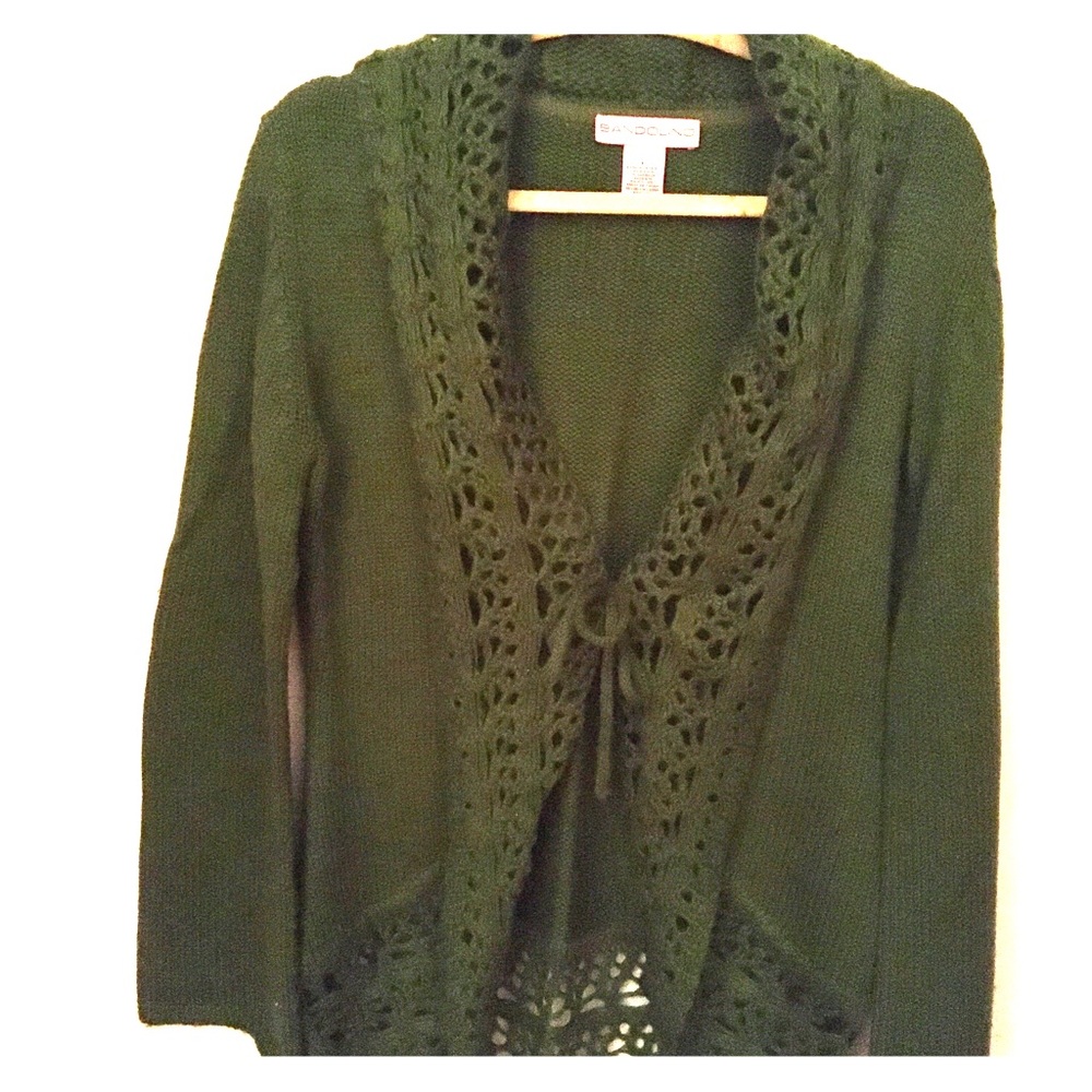 Bandolino green tunic length cardigan